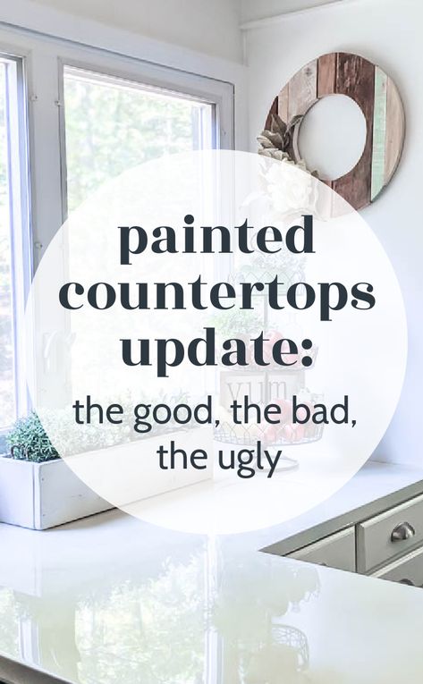 Painted Laminate Countertops, Painted Counters, Laminate Countertops Diy, Painted Countertops Diy, Painted Granite Countertops, Painting Bathroom Countertops, Painted Countertops, Countertop Redo, Painting Laminate Countertops