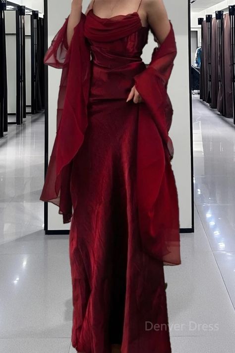 Burgundy Chiffon Dress, Prom Gown Dresses, Red Dress Women Classy, Queen Anne Dresses, Red Dress With Gloves Classy, Red Burgundy Dress, Prom Dresses For Olive Skin Tone, Red Event Dress, Goth Prom Dress Red