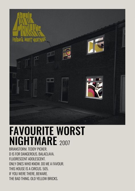 Minimalistic Polaroid Poster for "Arctic Monkeys - Favourite Worst Nightmare" I made Favourite Worst Nightmare, Album Prints, Arctic Monkeys Wallpaper, Minimalist Music, Monkey Wallpaper, Photo Deco, Music Poster Ideas, Vintage Music Posters, Film Posters Minimalist