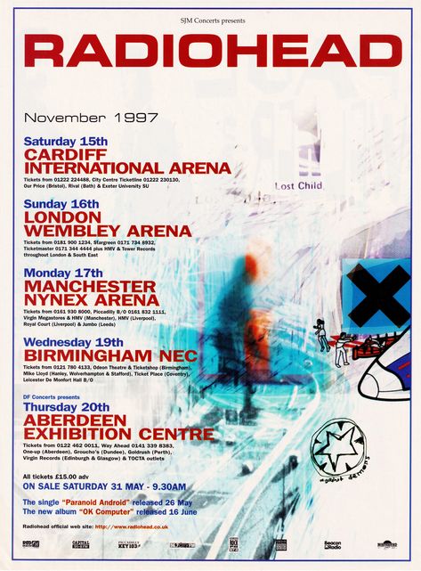 Radiohead Ok Computer, Radiohead Poster, Grunge Posters, Retro Band, Southeast London, Ok Computer, Punk Poster, Dorm Posters, Tour Poster