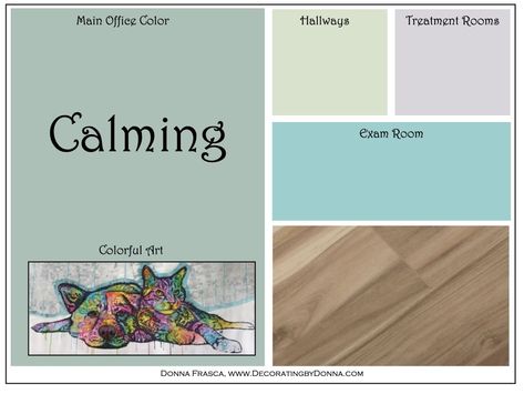 What Color Should I Paint My Veterinary Clinic? | Decorating by Donna • The Colorful Clairvoyant Vet Clinic Color Scheme, Vet Clinic Decor Ideas, Pet Clinic Design Ideas, Vet Office Decor Waiting Rooms, Veterinary Office Decor, Vet Clinic Design Interiors, Veterinary Clinic Design Receptions, Vet Clinic Ideas, Veterinary Clinic Ideas