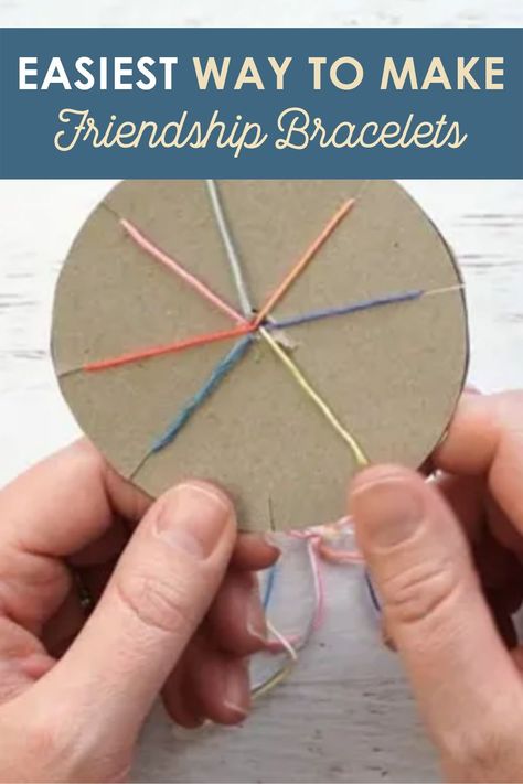 Friendship Bracelet Diy Easy, Easiest Friendship Bracelets To Make, Diy Friendship Bracelet Maker, Friendship Bracelet Kit Diy, Making Braided Bracelets, Easy Braid Bracelets, Paper Plate Friendship Bracelet, Easy To Make Friendship Bracelets, Friendship Bracelets Kindergarten