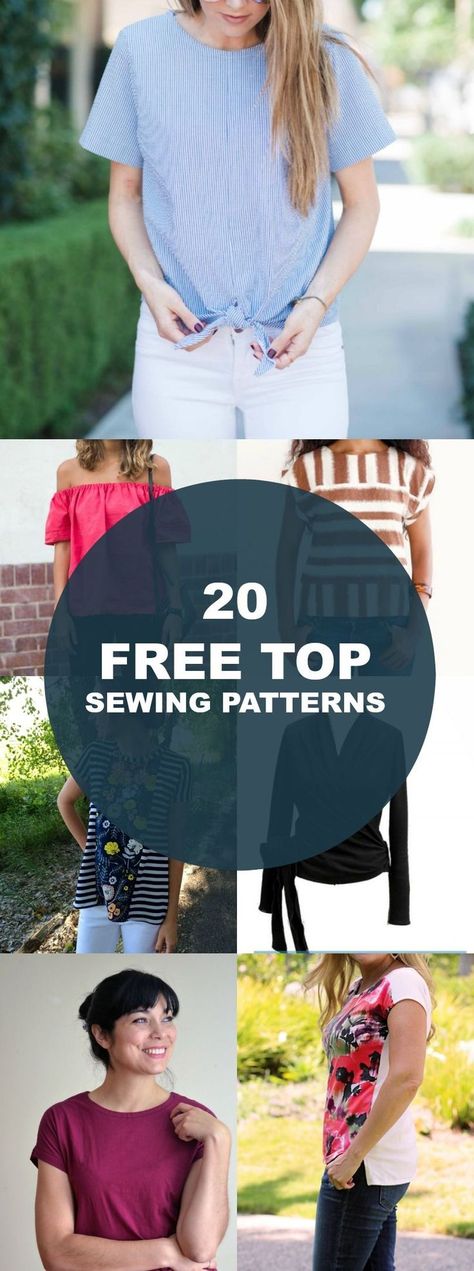 20 Freebooks für T-Shirts Free Sewing Patterns For Women, Tops Sewing Patterns, T Shirt Tutorial, Sewing Patterns For Women, Diy Sy, Tops Sewing, Beautiful Tops, Shirt Tutorial, Sewing Tops