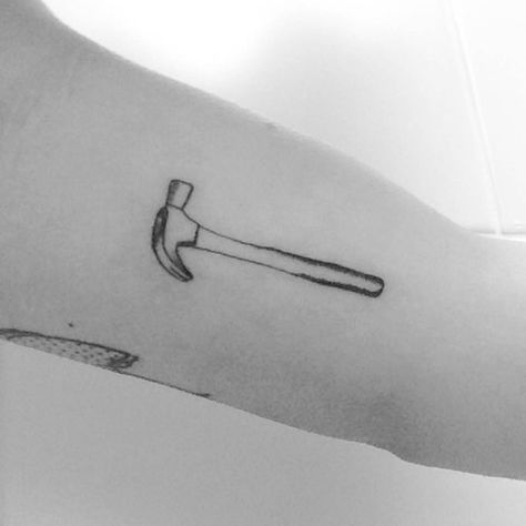 Patchwork, Redwood Tattoo, Hammer Tattoo, Minimalist Tattoo Meaning, Typography Tattoo, Paris Tattoo, Tool Tattoo, French Tattoo, Delicate Tattoo