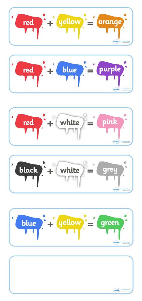 Twinkl Resources >> Colour Mixing Display Signs >> Thousands of printable primary teaching resources for EYFS, KS1, KS2 and beyond! colour posters, colour mixing, mix, colour, display, poster, posters, black, white, red, blue, yellow, Colour Display, Mix Colour, Teaching Resources Primary, Display Signs, Colour Mixing, Preschool Colors, Color Mixing Chart, Primary Teaching, Color Worksheets