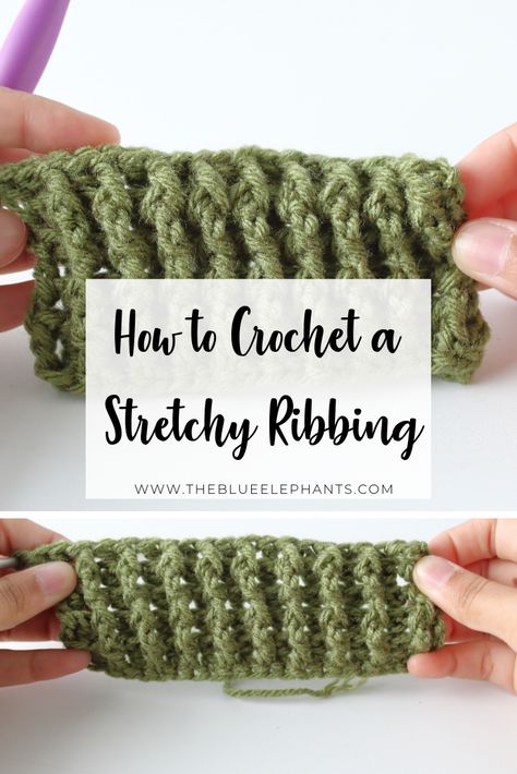 Are your hats too tight? FIx it with this stretchy crochet ribbing and the free Ultimate Guide to Sizing Hats! Perfect fitting beanies every time! Amigurumi Patterns, Stretchy Crochet Ribbing, Crochet Hat Ribbing, Crochet Hat Band Free Pattern, Crotchet Ribbing, Stretchy Crochet Stitch, Crochet Rib Stitch, Crochet Ribbing, Stretchy Crochet