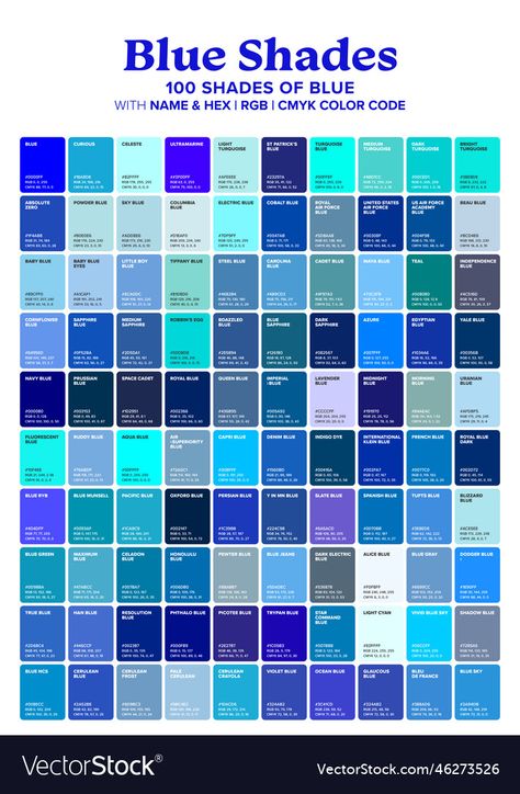 All Shades Of Blue Color Pallets, Blue Colours Name, Names Of Blue Shades, Blue Color Names Shades, Colors Of Blue Shades, Blue Color Palette Names, Blue Swatches Colour Palettes, Blue Tone Color Palette, Blue Color Palette Hex Codes