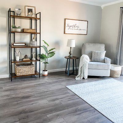 Grey Wood Floors Living Room, Grey Flooring Living Room, Light Grey Flooring, Grey Laminate Flooring, Grey Walls Living Room, Living Room Wood Floor, Grey Wood Floors, Gray Tones, Inspire Me Home Decor