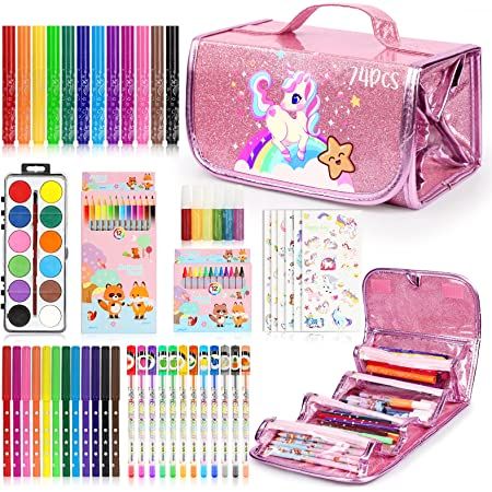 #promocode Nov 30, 2022 at 12:01 AM PST Dec 06, 2022 at 11:59 PM PST Save 40% on select product(s) with promo code 40JIYJL9 on Amazon.com Fruit Scented Washable Markers Sets with Unicorn Pencil Case, Unicorn Art Supplies & Crafts for Kids 6-8, Art Coloring Painting Kits, Christmas Birthday Unicorn Gifts For 4 5 6 7 8-12 Year Old Girls Unicorn Stationary, Pencil Case Art, Unicorn School Supplies, Unicorn Pencil, Glitter Gel Pens, Unicorn Pencil Case, Unicorn Stuff, Set Painting, Gel Pens Coloring