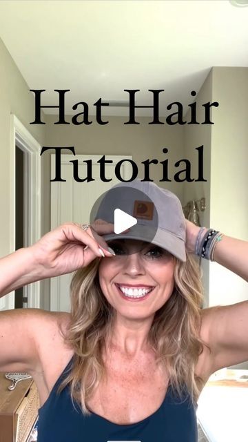 Zandra Tidmarsh on Instagram: "Hat Hat Tutorial☀️   Whether you’re going to a baseball game, spending the day on the beach, or if you’re just a hat girly, this effortless hat hair tutorial is all you need! No hair ties, claw clips, or bobby pins required. Just toss your hair up and rock that baseball cap or trucker hat. Perfect for those busy days or sandy escapes in sunny Florida!  Watch, learn, and enjoy this easy hack! Share this with a friend—you can pair this with a baseball hat, a trucker hat, whatever you like.  #baseballgame #sunnydays #hairtutorial #beachhair #simplehairhack #truckerhatstyle #easyhairstyle #nohairtie #effortlessbeauty #summerhair #beachvibes #hairstyleideas #hairtips #beautyhacks #quickhairstyles #hairgoals #instahair #hairinspo #contentcreator #viralhair #million Stripping Baseball Hats, Hairstyle With A Hat Baseball Caps, Half Up Half Down Hat Hair, Hair Clip And Baseball Cap, Hair For Game Day, Long Hair In Hats Style, Easy Hairstyles With Baseball Hat, Summer Hat Outfits Casual Baseball Caps, Ponytail With Baseball Hat