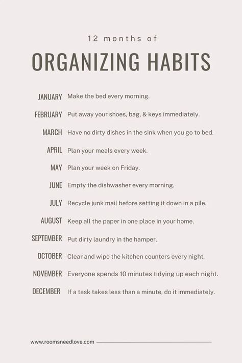 Cultivating organizing habits will help you stay organized all year. Learn which habits are effective in helping you stay organized. Organisation, How To Organize Yourself, Home Cleaning Organization, How To Stay Organized At Home, How To Organize My Life, House Binder Organization, How To Get Organized Life, How To Get Organized At Home, How To Get Organized