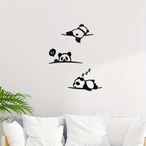 Faster shipping. Better service Doodle For Wall, Panda Painting On Wall, Cute Wall Drawings, Wall Doodle Art Bedroom, Wall Sketch Ideas, Easy Wall Painting Ideas Creative, Panda Wall Painting, Wall Drawing Ideas Creativity, Cartoon Wall Painting Ideas
