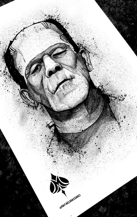 #blackwork #frankenstein #sketchwork Frankinstine Tattoos, Frankenstein Tattoo Simple, Frankenstein Tattoo Design, Frankenstein Artwork, Frankenstein Drawing, Frankenstein Tattoo, Frankensteins Monster, Horror Movie Tattoos, Art Ho