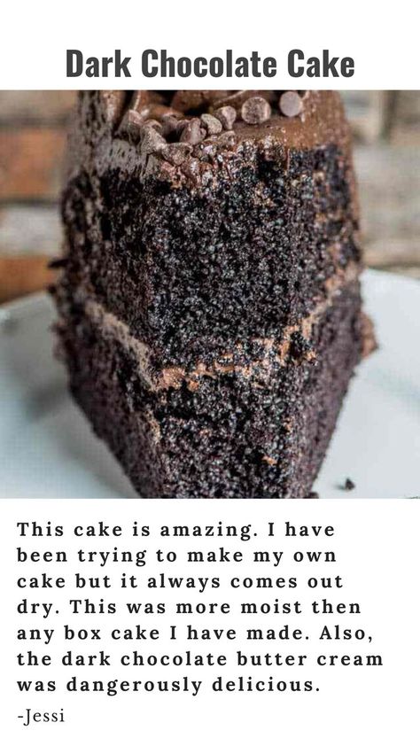 Chocolate Espresso Cake Recipe, Frosting Chocolate Cake, Dark Chocolate Cake Recipe, Buttercream Frosting Chocolate, Dark Chocolate Cake Recipes, Dark Chocolate Desserts, Chocolate Espresso Cake, Frosting Chocolate, Dark Chocolate Recipes