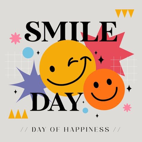 Smile Day Poster, Smile Emoji, Shape Background, Smile Day, World Smile Day, Smile Icon, About World, Happy Smile, Smile Face