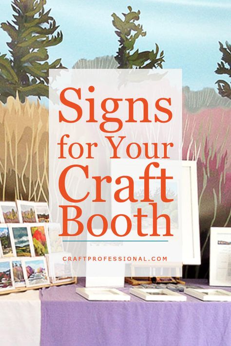 10 gorgeous craft booth signs. Great inspiration for creating signs for craft displays. Diy Vendor Sign Booth Ideas, Signs For Jewelry Booth, Trunk Display Ideas, Craft Show Table Display Ideas Diy, Craft Show Booth Signs, Display Cards For Sale, Craft Fair Booth Decorating Ideas, Booth Signs Vendor Diy, Sign For Craft Fair Booth