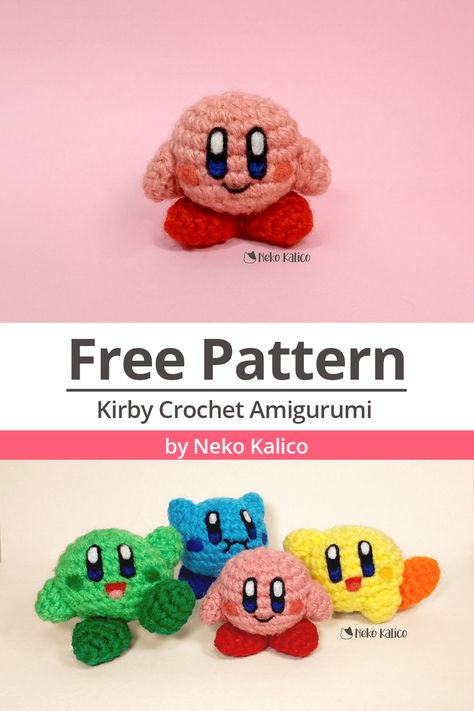 Amigurumi Patterns, Kirby Amigurumi, Mario Crochet, Amigurumi Crochet Free Pattern, Amigurumi Crochet Free, Crochet Game, Quick Crochet Patterns, Crochet Heart Pattern, Pola Amigurumi