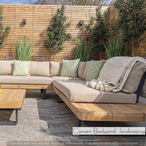 Escape the Everyday | Create Your Dream Garden Oasis at Home | Home decor | Dream backyard Garden Seating Area, Corner Seating, Building Raised Garden Beds, Back Garden Design, Corner Garden, Corner Sofa Set, Garden Sofa Set, Outdoor Sofa Sets, Gardening Hacks