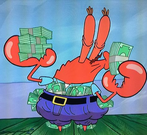 Spongebob Characters Pfp, Mr Crabs Sponge Bob, Cartoon Money Aesthetic, Crab Spongebob, Mr Krabs Money, Wallpapers Drawings, Money Meme, Spongebob Pics, سبونج بوب