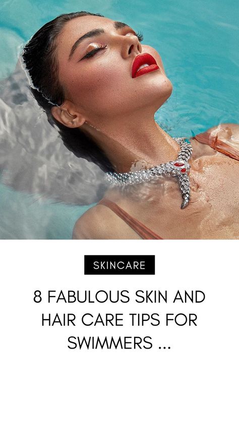 8 Fabulous Skin and Hair Care Tips for Swimmers ... Swimmer Skin Care, Swimming Skin Care Tips, Tips For Swimmers, Swimmers Hair, Swim Technique, Lap Swimming, Skin And Hair Care, Skin Care Order, Pool Hairstyles