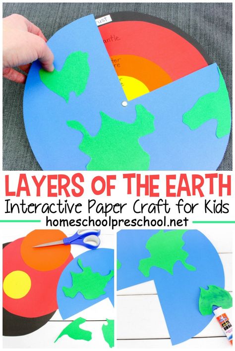 Explore the inside of the earth with this easy layers of the Earth preschool craft! It's perfect for Earth Day and your Earth science activities. Earth And Environmental Science Project, 2nd Grade Earth Science Projects, Layers Of The Earth Lesson, Earth Structure Activities, Planet Earth Craft, Earth Crafts For Preschool, Earths Crust Project, Earths Core Project, Layers Of The Earth Anchor Chart