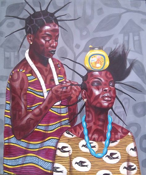 New:  "The Stella Pomade series (1)"  Nigerian Artist Joseph  Eze Nigerian Art, Panther Art, Afrique Art, African American Artist, Afrocentric Art, Black Art Painting, Expressionist Art, Africa Art, Art Africain