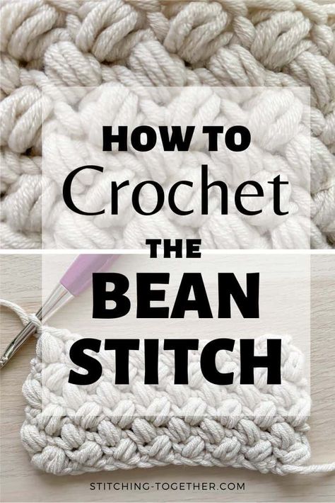 Amigurumi Patterns, Crochet Stitches In The Round Patterns, Crotchet Stitches, Zig Zag Crochet, Different Crochet Stitches, Bean Stitch, Crochet Stitches Guide, Crochet Stitches Diagram, Crochet Stitches Unique