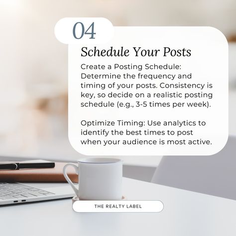 Creating a monthly content calendar involves strategic planning, time & focus but is absolutely crucial for ensuring a consistent and engaging presence on social media. I’ve compiled some of my favorite tips to help you create a social media content calendar to streamline your marketing efforts and ensure constant engagement. If you want to save time, sign up for our Labeled membership, exclusively for real estate agents! We provide you with 30+ days of social media content & captions, agen... Monthly Content Calendar, Content Captions, Best Time To Post, Social Media Content Calendar, Content Calendar, Consistency Is Key, Content Calendars, Strategic Planning, Media Content