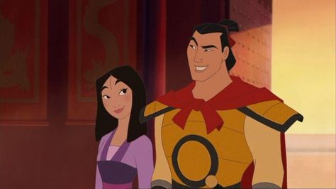 Day 9: Favorite Couple Mulan and Shang complement each other so well. They're perfect for each other. Shang Mulan, Disney Princess Pregnant, Mulan Quotes, Mulan 2, Mulan 3, Mulan Ii, Li Shang, Disney Couple, Mulan Disney