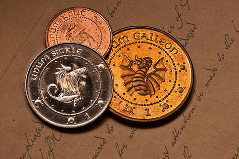 Sickles, Knuts and Galleons. Harry Potter Money, Harry Potter Coins, Andromeda Black, Hp Aesthetic, Megan Follows, William Moseley, Hufflepuff Aesthetic, Gryffindor Aesthetic, Harry James