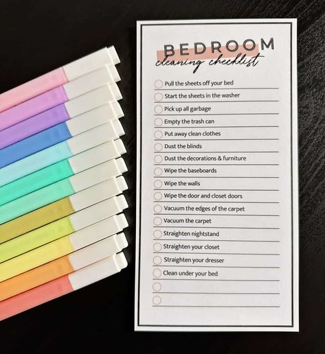 Bedroom Cleaning Checklist For Teens, Living Room Checklist, Morning Evening Routine, Bedroom Cleaning Checklist, Bedroom Checklist, Bedroom Cleaning, Clean Living Rooms, Teenager Bedroom, Mental Load