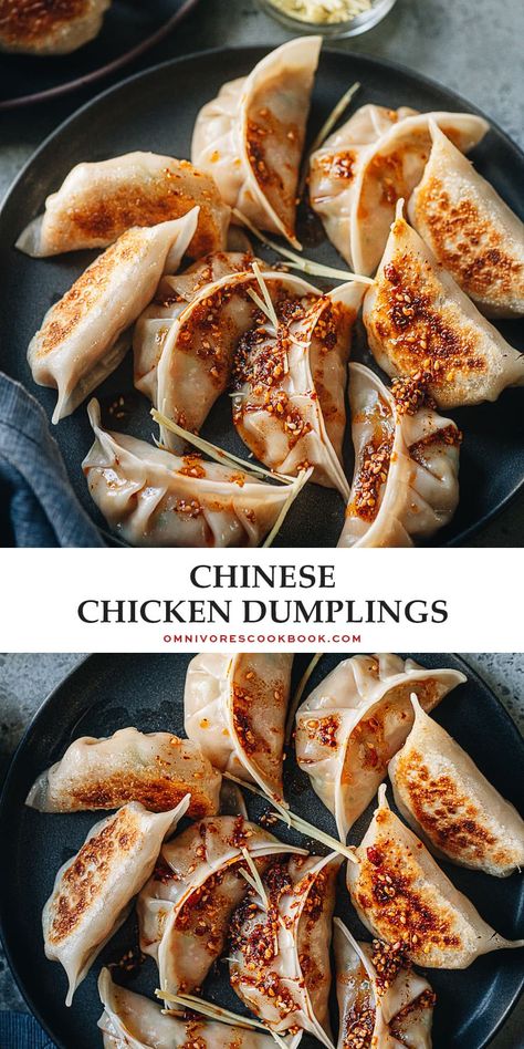 Chinese Chicken Dumplings, Asian Dumpling Recipe, Cantonese Recipes, Dumplings Recipe Chinese, Asian Dumplings, Potstickers Recipe, Beef Dumplings, Chicken Dumplings Recipe, Vegan Dumplings