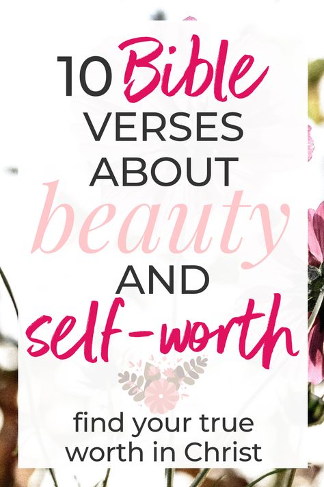 As a woman of God who loves the Lord, how do you balance feeling beautiful inside and out? The world measures self-worth by the outward appearance but our faith tells us that Jesus cares about our heart. These inspirational and encouraging Bible verses will teach you truths about who you are in Christ so that you can live with the peace and joy He bought for you! #Bible #Biblestudy #Christian #bodyimage #selfworth Verses About Beauty, Bible Verses About Beauty, Bible Verses For Teens, Image Positive, Bible Verses For Women, Bible Women, Quotes Beautiful, Confidence Boosters, Identity In Christ