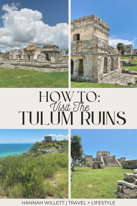 How to Visit the Tulum Ruins (Mexico Travel Guide) Ruins, Mexico, Mayan Ruins Tulum, Tulum Mexico Ruins, Maya Rivera, Tulum Map, Travel Tulum, Cancun Mexico Vacation, Tulum Mayan Ruins