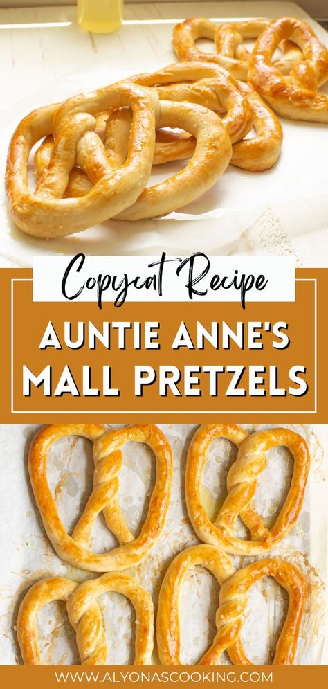 This is an exact copycat recipe of Auntie Anne’s Mall Pretzels! These soft pretzels taste just like what you can find in your local mall pretzel store. The best way to enjoy this buttery and soft pretzel is to dip it into warm cheddar cheese sauce or make your own sweet mustard dip! Essen, Mall Pretzels, Auntie Anne, Pretzel Recipe, Mustard Dip, Soft Pretzel Recipe, Cheddar Cheese Sauce, Homemade Pretzels, Homemade Soft Pretzels