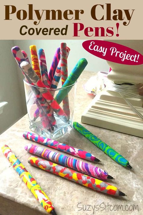 Decorative Pens, Polymer Clay Ideas, Polymer Clay Pens, Clay Pen, Clay Crafts For Kids, Pen Craft, Polymer Clay Gifts, Pen Diy, Sculpey Clay