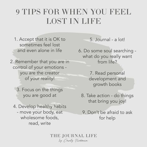 Carly | Life Coach on Instagram: “✨9 Tips for when you feel lost in life✨ We all feel lost in life at some point, here are some simple tips to help you move forward. You…” Feeling Stuck And Lost Quotes, Quotes About Feeling Lost In Life, Quotes For When You Feel Stuck In Life, I Feel Stuck In My Life, Quotes On Being Lost, Feeling Stuck Aesthetic, When You Feel Stuck In Life, Overwhelming Quotes Life, What To Do When Life Is Overwhelming