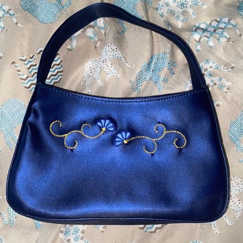 Y2k Embroidered Shoulder Navy Blue Purse Shoulder Bag Y2k, Avon Bags, Y2k Bags, Y2k Shoulder Bag, Navy Blue Purse, Prom Purse, Bag Y2k, Orange Purse, Aesthetic Bags