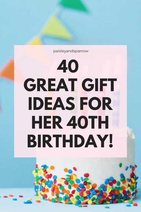 40 great gift ideas for her 40th birthday! Give a unique and fun birthday gift to celebrate a milestone birthday. Moms 40th Birthday Ideas Gift, Clever 40th Birthday Gifts, 40th Birthday Ideas For Mom, Fun 40th Birthday Gifts For Women, 40th Birthday Gifts Women, 40th Birthday Party Ideas For Women Diy, Women’s 40th Birthday Gift, Special 40th Birthday Gift Ideas, 40th Birthday Ideas For Best Friend