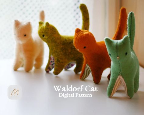 Couture, Fimo, Kitty Sewing Pattern, Pattern Making Tutorial, Cute Sewing Projects, Animal Sewing Patterns, Plushie Patterns, Sewing Stuffed Animals, Felt Cat