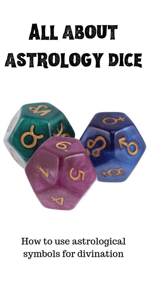 How To Read The Symbols On Astrology Dice: I recently started selling a little-known divination tool called Astrology Dice. These dice have astrological symbols on them and give simple but clear answers to questions. This unusual divination method uses three beautiful dice with different astrological symbols on them. This is perfect for witchcraft or use in divination rituals. Divination symbols. Dice divination techniques. #divination #witch #astrology #witchcraft #wicca #pagan #occult Astrology Dice, Divination Methods, Astrological Symbols, Astrology Chart, Divination Tools, Natal Charts, Astrology Zodiac, Spell Book, Astrology Signs