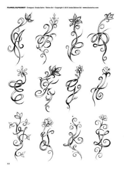 initial with flower tattoo - Yahoo Search Results Font Tato, Tato Jari, Tattoo Lettering Fonts, Initial Tattoo, Lettering Styles, Small Tattoo, 판타지 아트, Foot Tattoos, Tattoo Lettering
