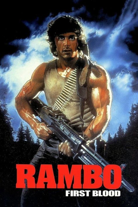 Rambo 1 First Blood (1982) - Sylvester Stallone Sylvester Stallone Rambo, Movie Hall, Apollo Creed, John Rambo, First Blood, Sketching Techniques, Green Beret, 80s Movies, Slow Burn