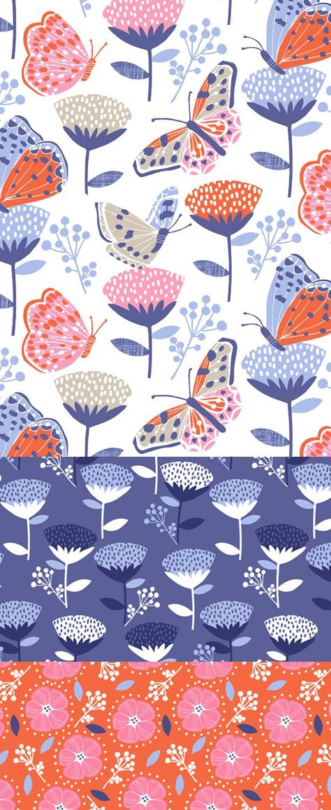 Pattern Illustrations, Textil Design, Pattern Design Inspiration, Pattern Play, Butterfly Garden, Pattern Illustration, Art Graphique, Textile Patterns, Surface Pattern Design