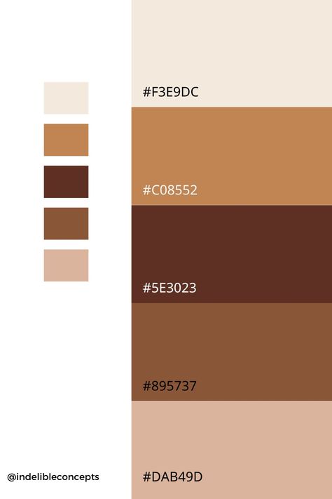 Burnt Orange And Brown Color Palette, Brown Color Plattes, Honey Gold Color Palette, Light To Dark Color Palette, Color Palette Chocolate Brown, Brown Color Match, Orange Brown Cream Color Palette, Brown Wood Color Palette, Color That Goes With Brown