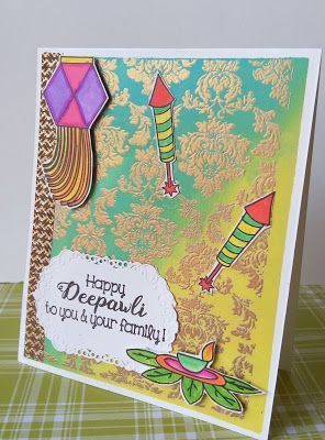 CAS card made, using the stamp set,"Diwali wishes". Diwali Poster For School, Diwali Cards Handmade Creative, Diwali Project For School, Diwali Drawing Ideas, Diwali Card Ideas, Diy Diwali Cards, Diwali Card Making, Diwali Inspiration, Diwali Animation