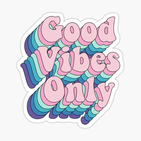 Sticker Design Aesthetic, Good Vibes Illustration, Aesthetic Stickers Cool, Sticker Design Ideas, Stickers Bonitos, Vibes Stickers, Girly Backpacks, Sale Sticker, Diy Canvas Art Easy