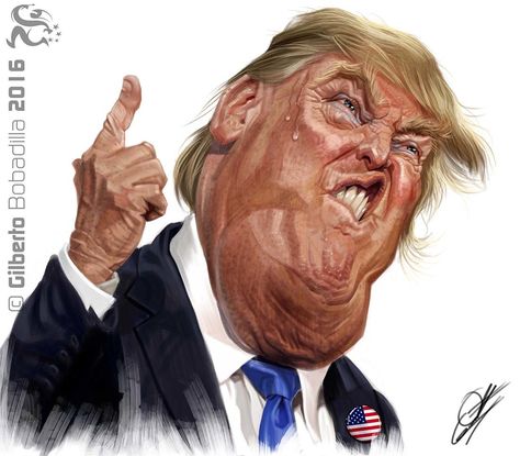 ArtStation - Trump, Gilberto Bobadilla de Anda Celebrity Artwork, Norman Rockwell Paintings, Goofy Disney, Comic Face, Caricature Sketch, Funny Emoji Faces, Punk Poster, Couples Comics, Funny Caricatures