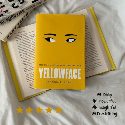 Full review of yellow face by Rebecca F Kuang on page Books With Yellow Covers, Yellow Face Book Aesthetic, Yellow Face Rf Kuang Book, Yellowface Book, Light Reads, Yellow Books, Diverse Books, Self Development Books, Unread Books