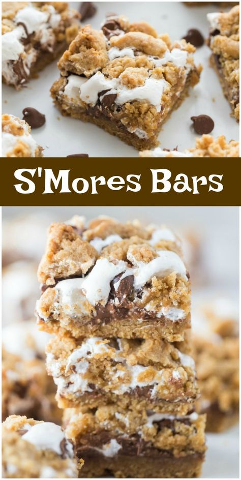 Smores Bar Recipe, Easy Dessert Bars, S Mores Bars, Super Easy Desserts, Dessert Bar Recipe, S'mores Bar, S'mores, Dessert Bar, Cookie Bar Recipes